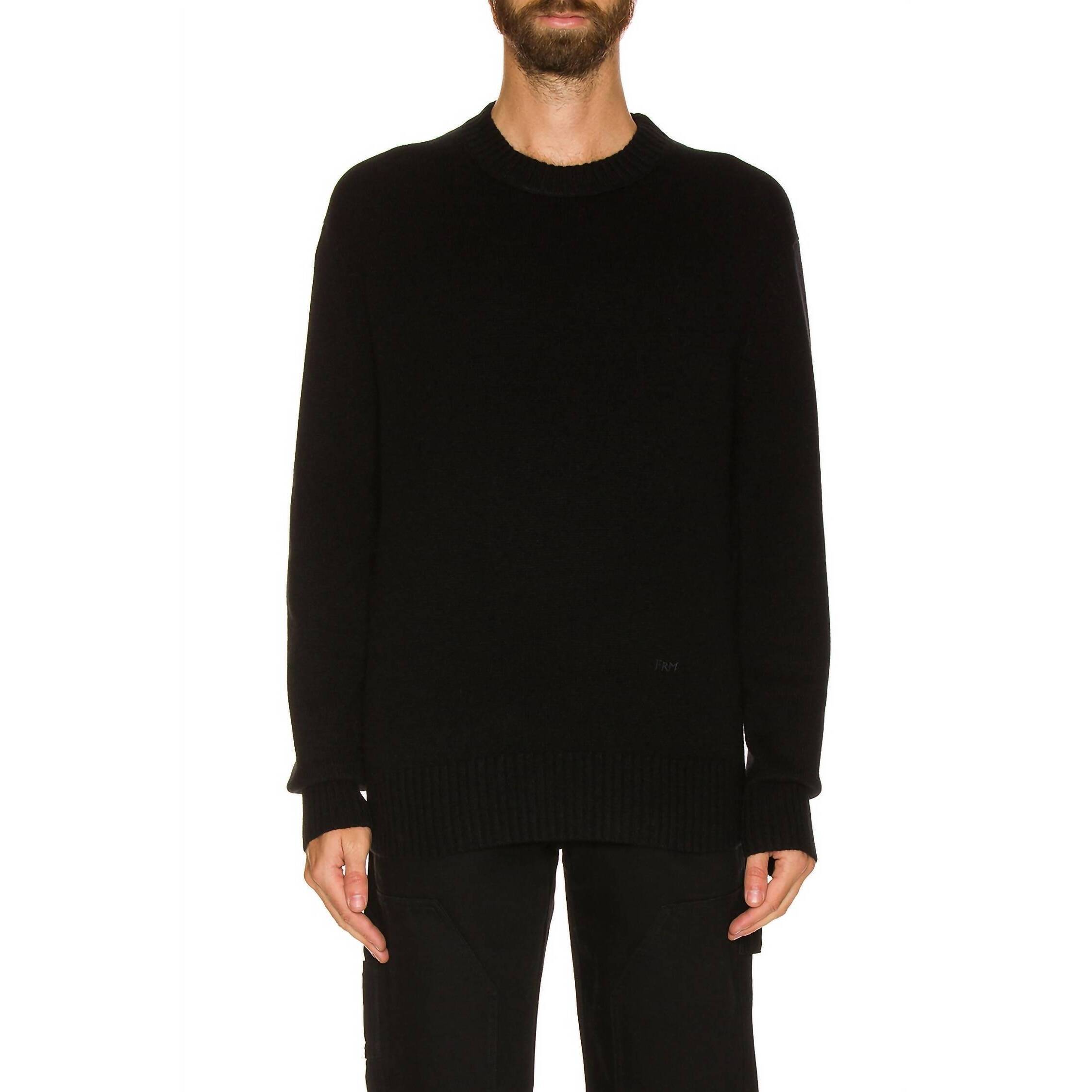 New Frame Crew Neck Sweater Top In Noir